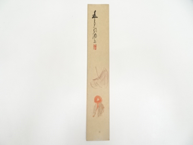 JAPANESE ART / TANZAKU / HAND PAINTED WINTER CHERRY